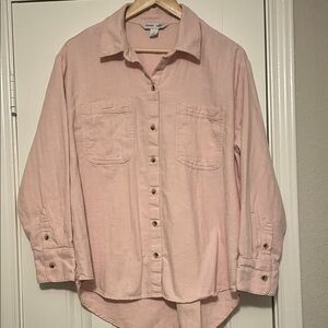 Old Navy Light Pink Button-Up Boy Friend Shirt